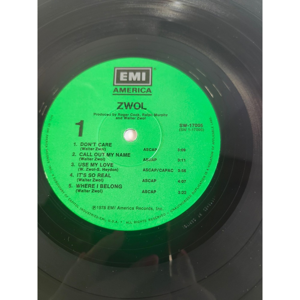 Zwol Self-Titled Vinyl LP 1978 EMI America SW-17005 Call Out My Name Rock - Picture 8 of 8